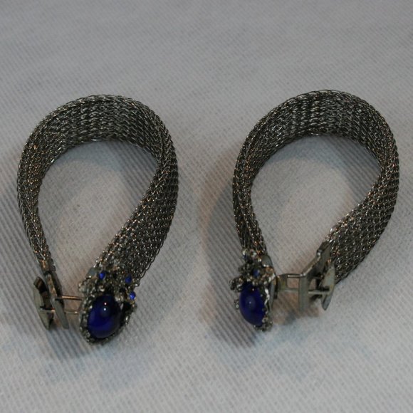 Rare Vintage 40's Carriage House "CARRIBANDS" Silver Cuff Links in original box - Picture 10 of 12